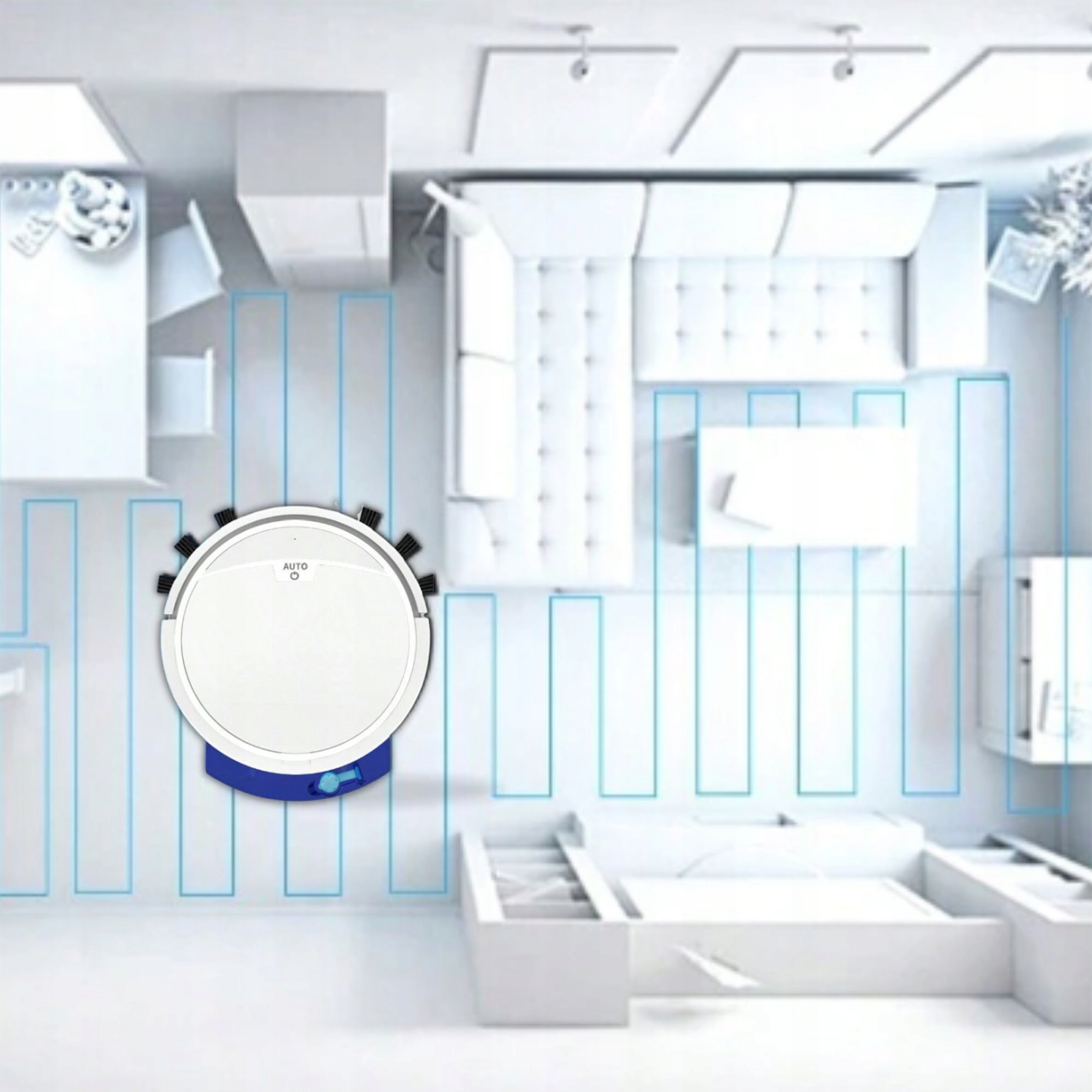 ROBOT SPRZĄTAJĄCY ODKURZAJĄCY ODKURZACZ 3W1 MOP AUTOMATYCZNY PŁASKI Kod producenta #7676