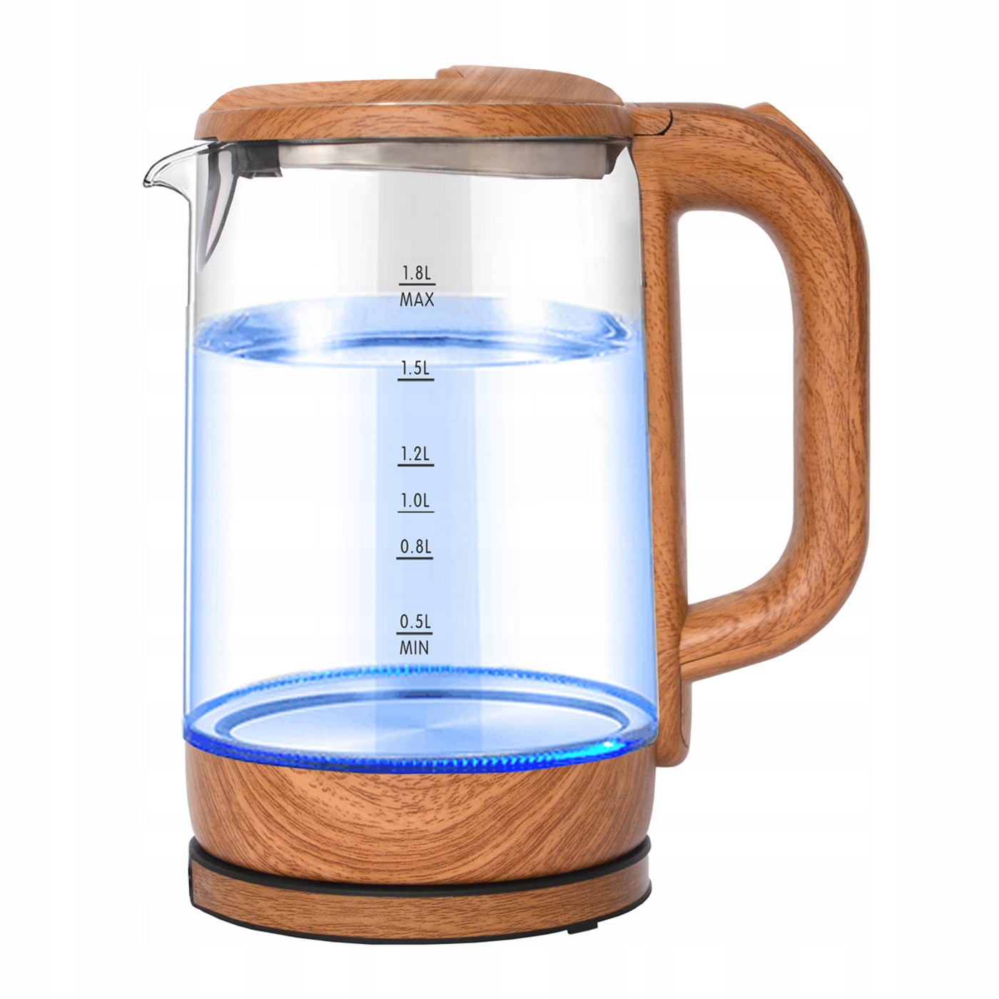 

Czajnik elektryczny szklany 1,8L 1800W Led drewno