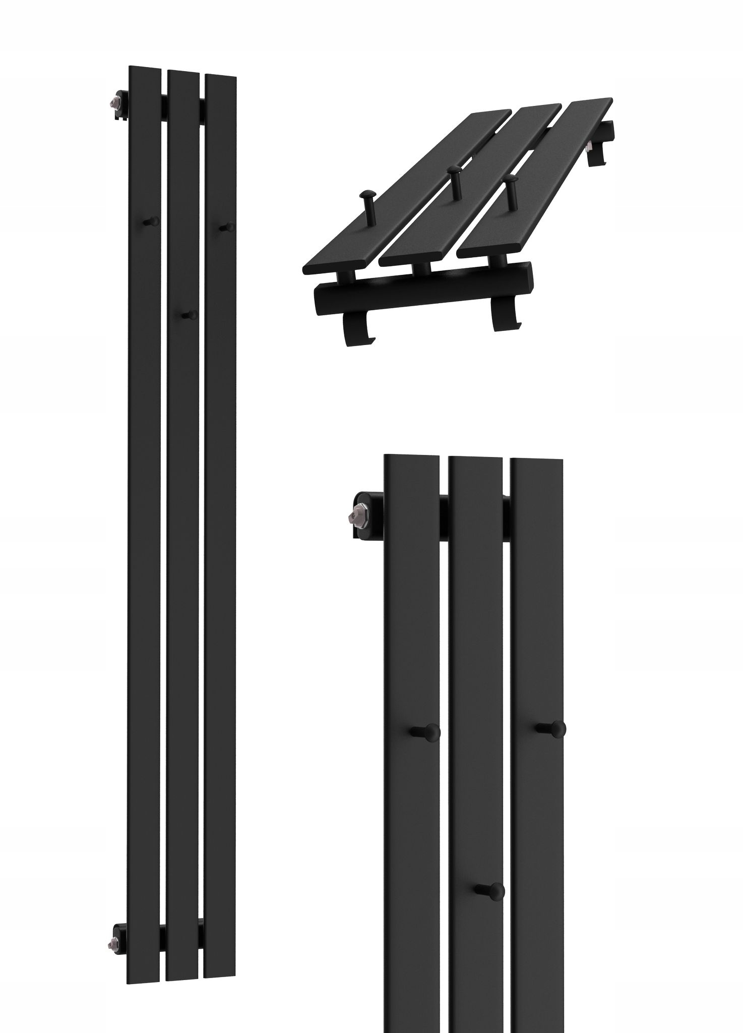 Dekorativní Radiátor Bellohook 120x22 černý mat