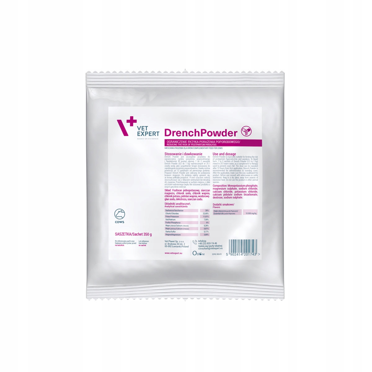 Drench Powder 500 g Vetexpert Hipokalcemia Wapń
