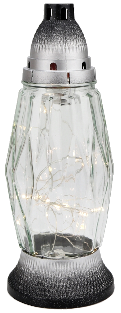 

Znicz Lampion Kryształ z lampkami Led +baterie Sr