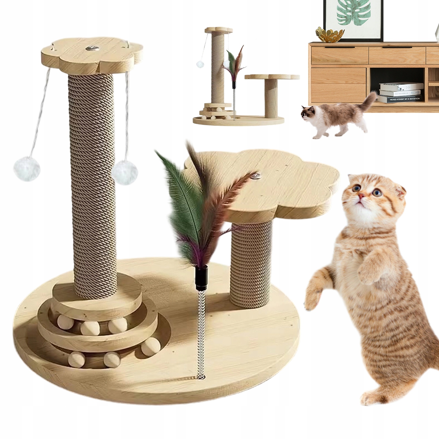 Levně Drapak Budka Pro Kočky Malý Pelíšek Pro Kočky Sloupek