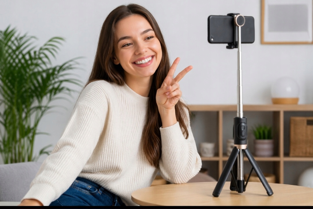 Selfie stick ze statywem i pilotem Lab31 bluetooth 74 cm