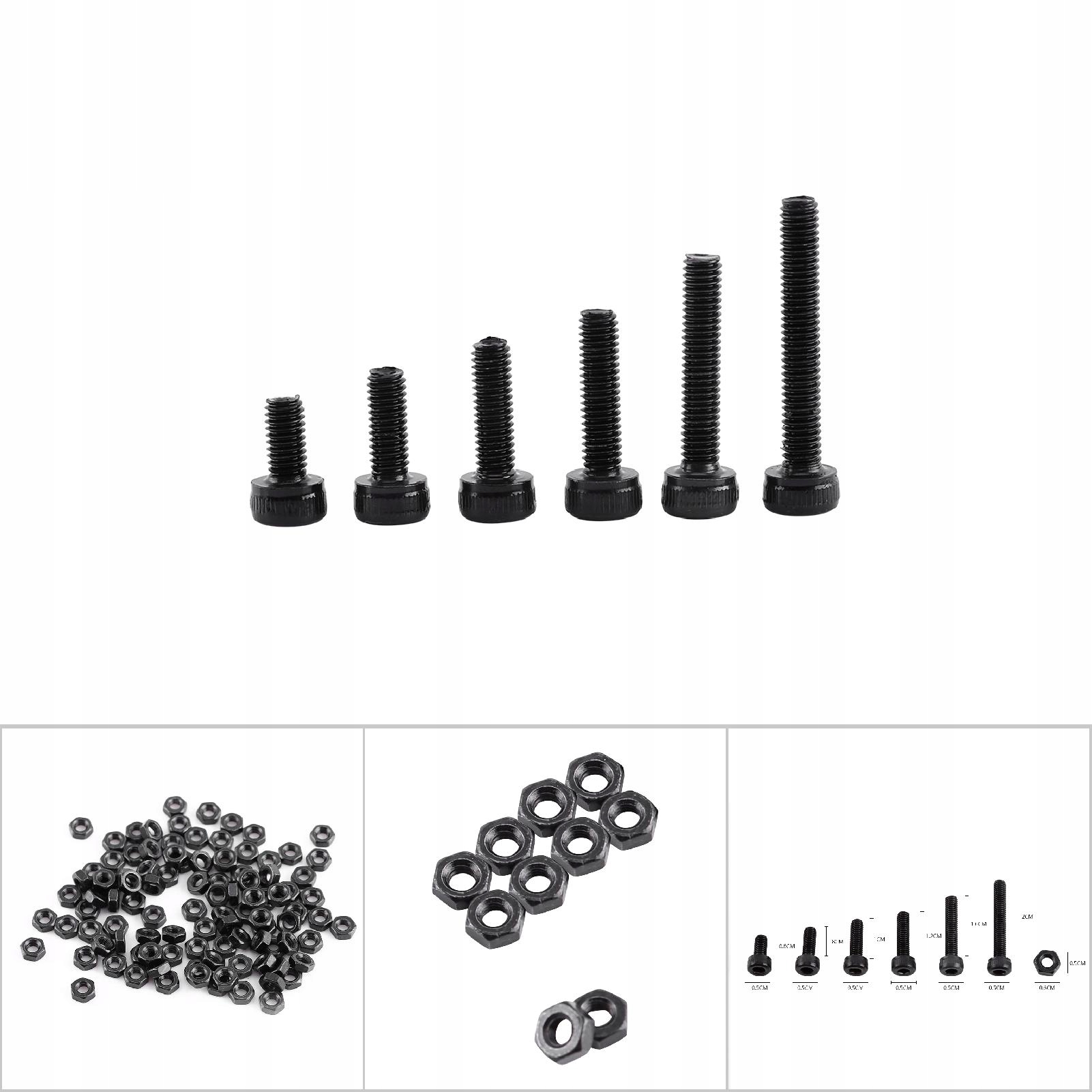 250 szt. Śruby z łbem sześciokątnym M3 ze stali Marka bez marki