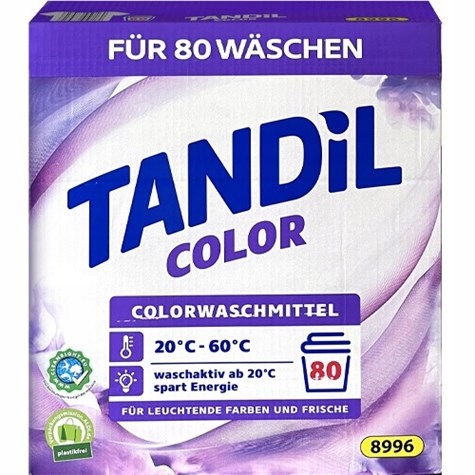 Levně Tandil Prášek na praní barevných tkanin Silný prací prostředek z Německa 80p