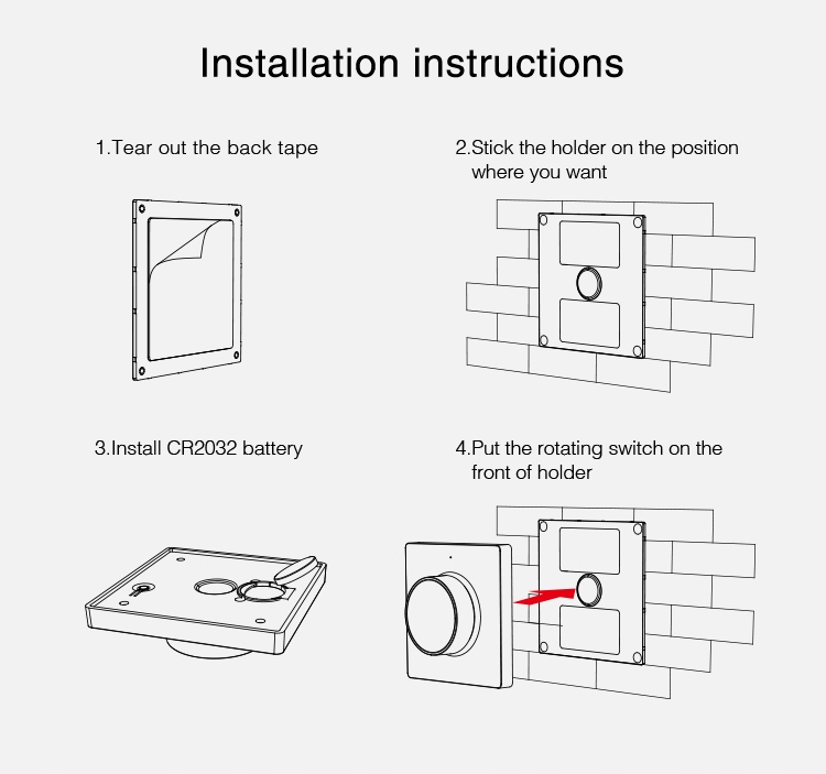 Pilot naścienny ściemniacz LED MiBoxer K1 biały Długość 0.86 m