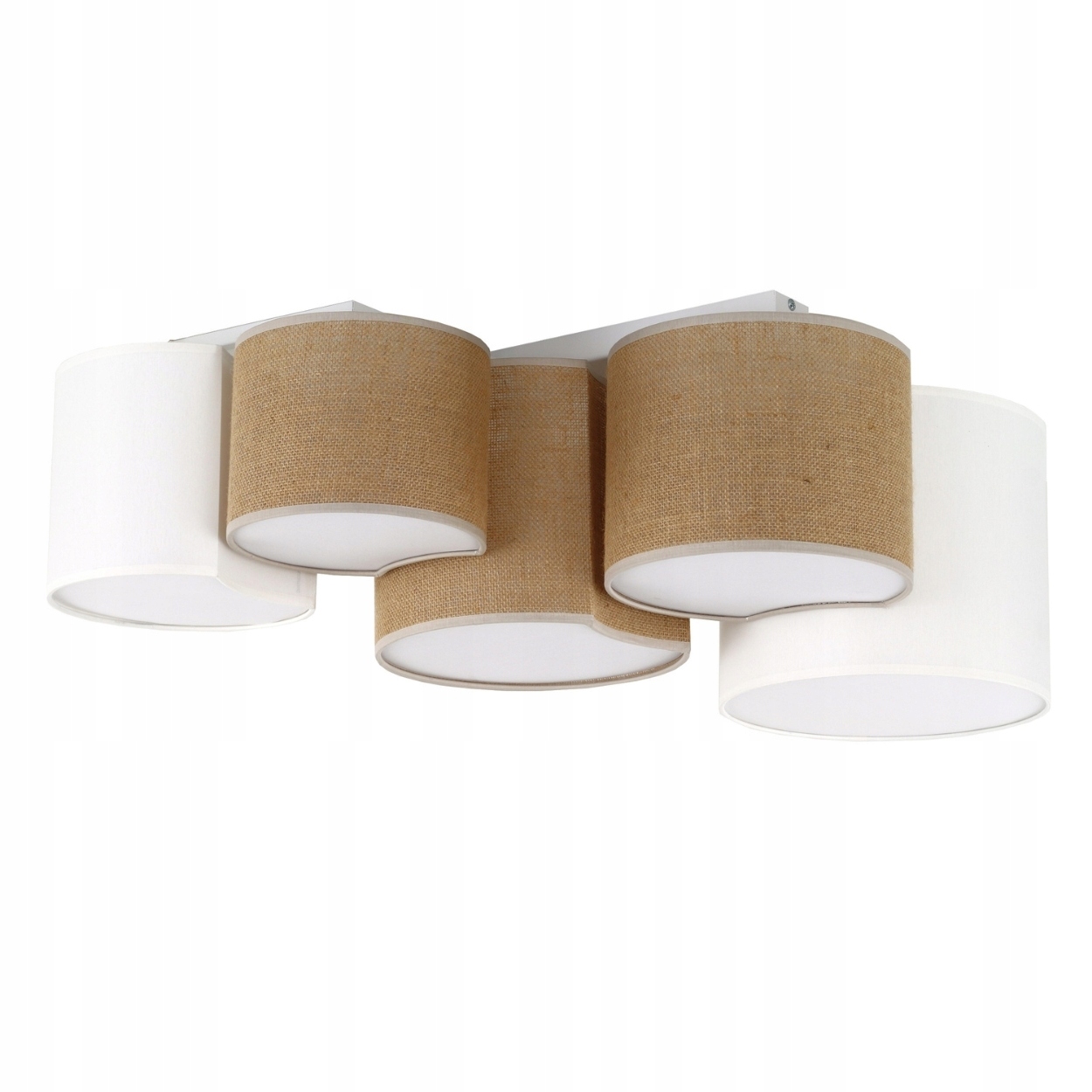 Stropná Lampa biela béžová 5xE27 osvetlenie do obývačky, izby, kuchyne, boho