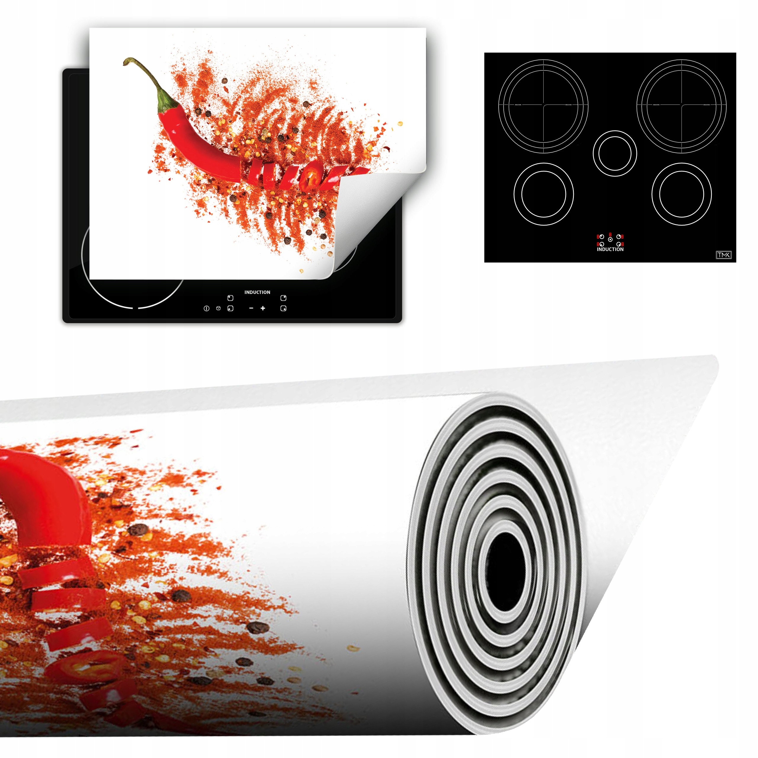 Vinylová Podložka Do Kuchyně Více Místa 70x52 červená chilli