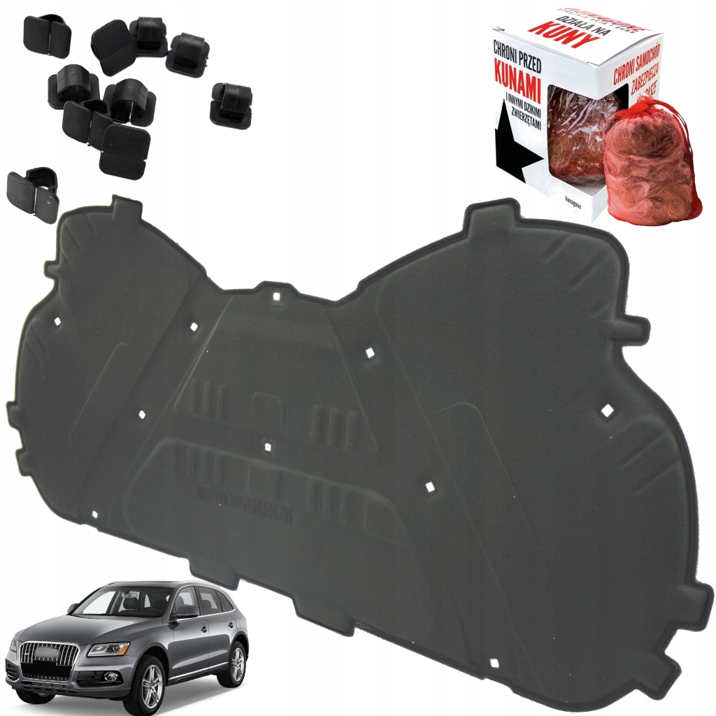 Odhlučnění masky Izolace podložka Audi Q5 8R 08-16 Odpuzovač Sponky Hq