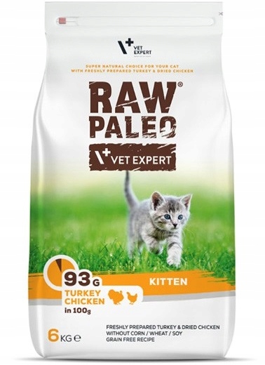 Levně Raw Paleo Kitten Krůta Chicken 6 kg pro koťata do 1 roku věku