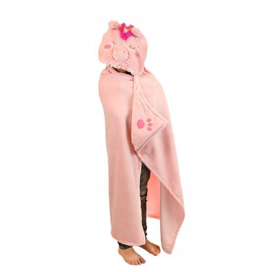 Jednorožec hřejivá deka s kapucí se zvířátkem a tlapkovými kapsami