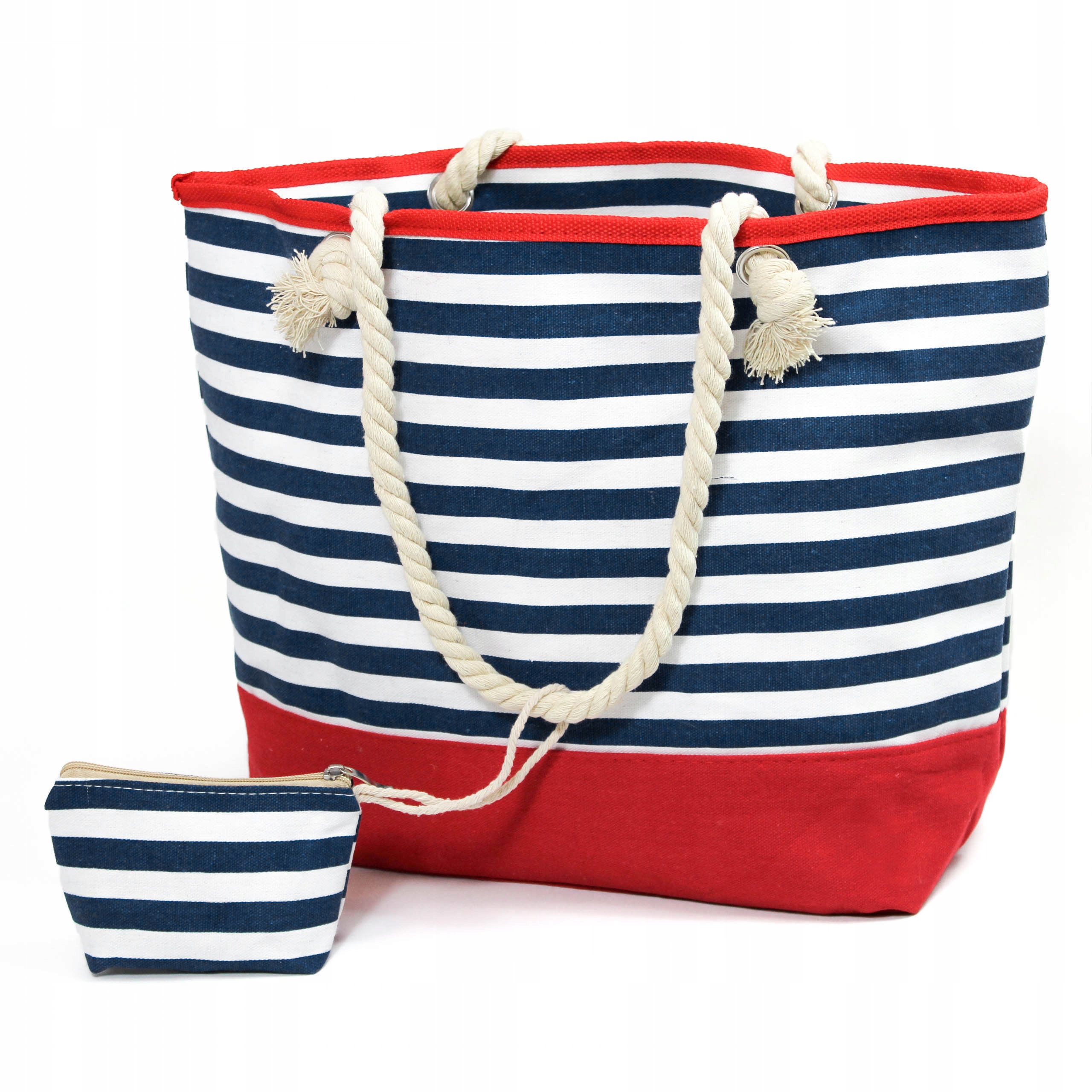 Torba Plażowa Duża Zapinana Na Zamek Torebka Shopper Na Piknik z Podszewką Stan opakowania oryginalne