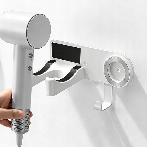 Nástěnný Magnetický Držák Na Vysoušeč Vlasů Z Hliníku Bez Vrtání