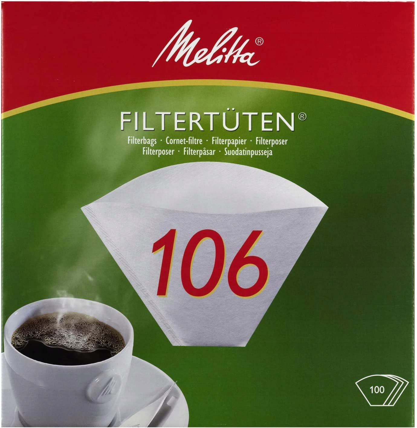 Melitta torebki filtracyjne 106 białe 100 sztuk