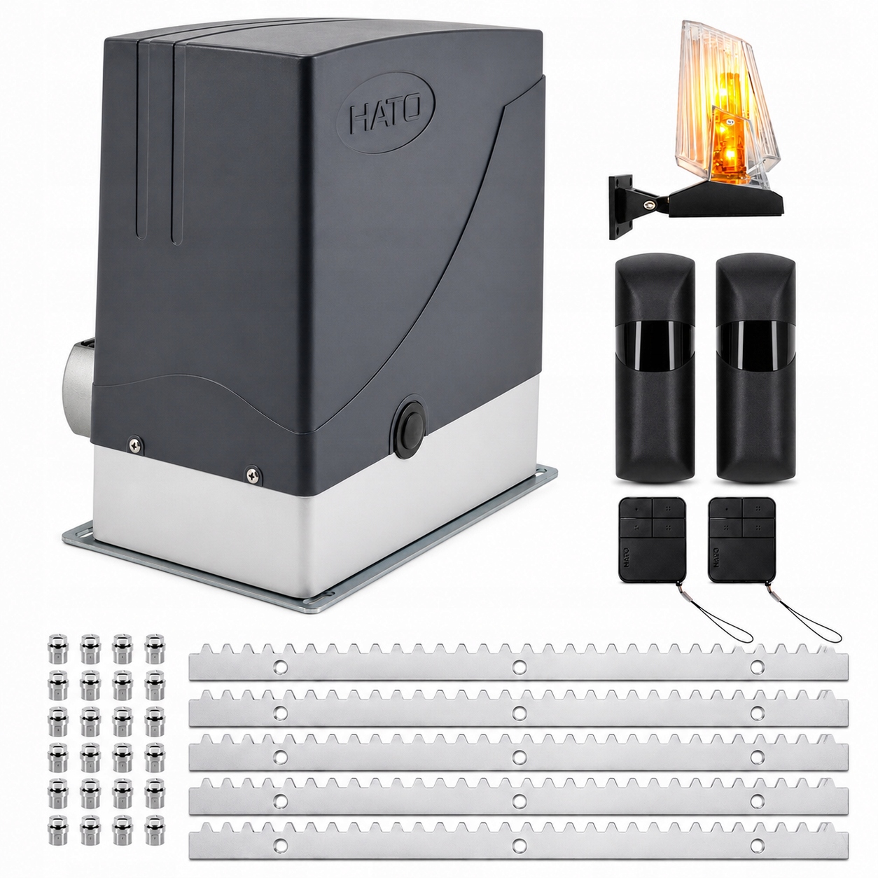 Pohon pre posuvnú bránu Hato DKC400Y 600KG Lišta 5 m, 2x diaľkový ovládač, lampa
