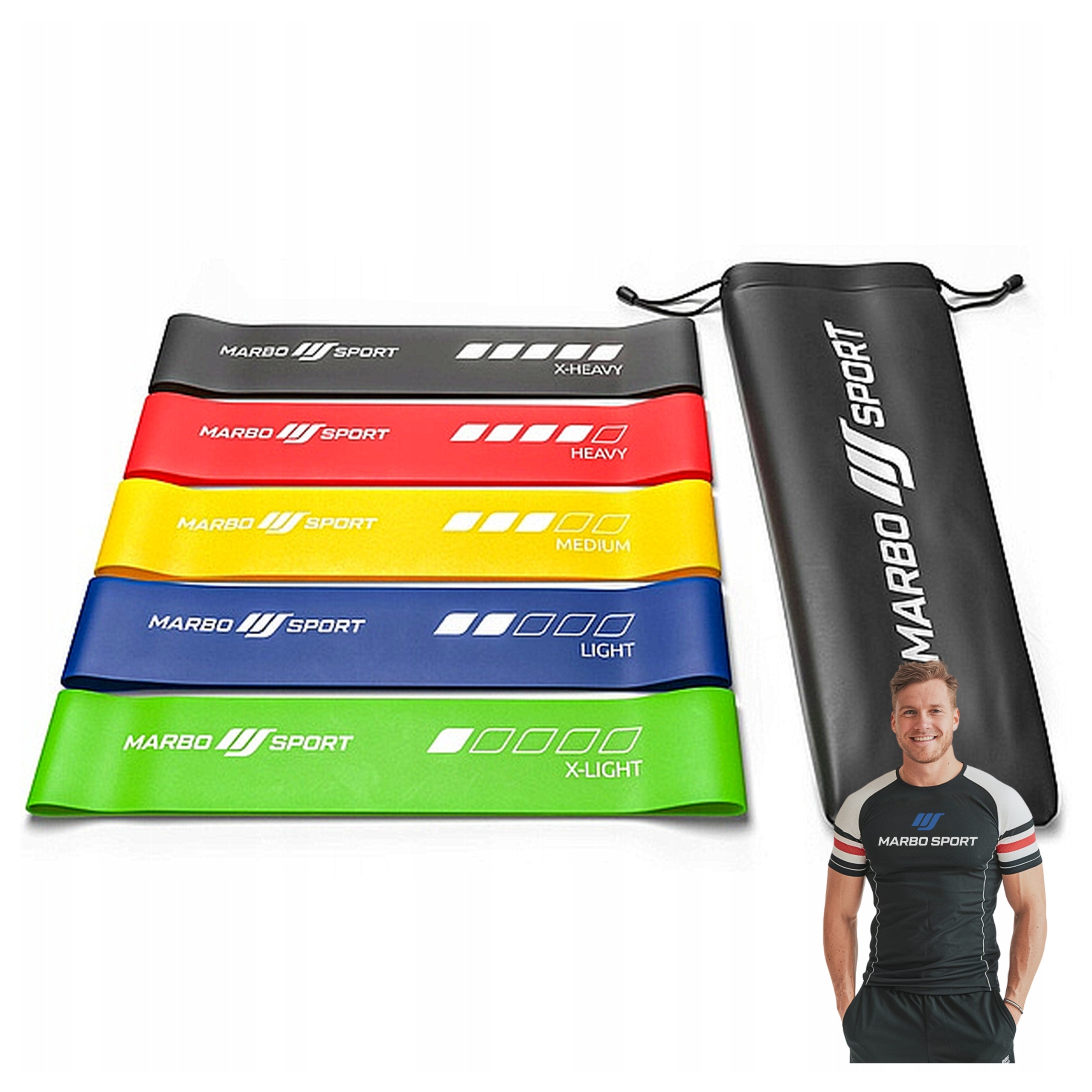 Sada 5 Odporových Pásků Multicolor Marbo Sport
