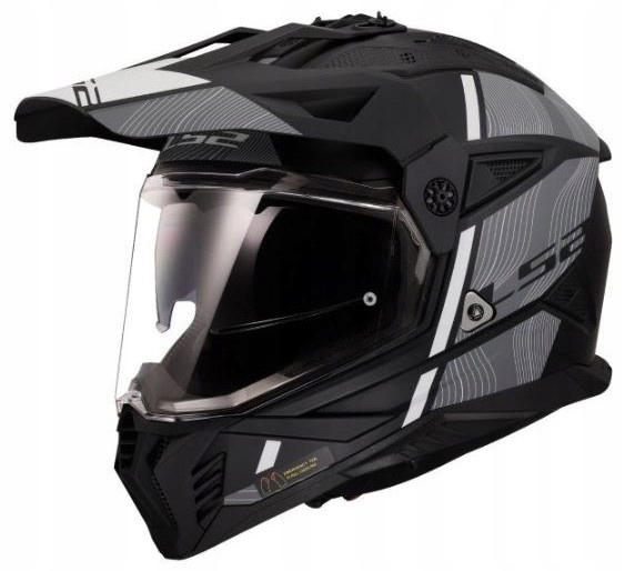 Motocyklová helma LS2 MX702 Pioneer II Hill Matt Black/white L