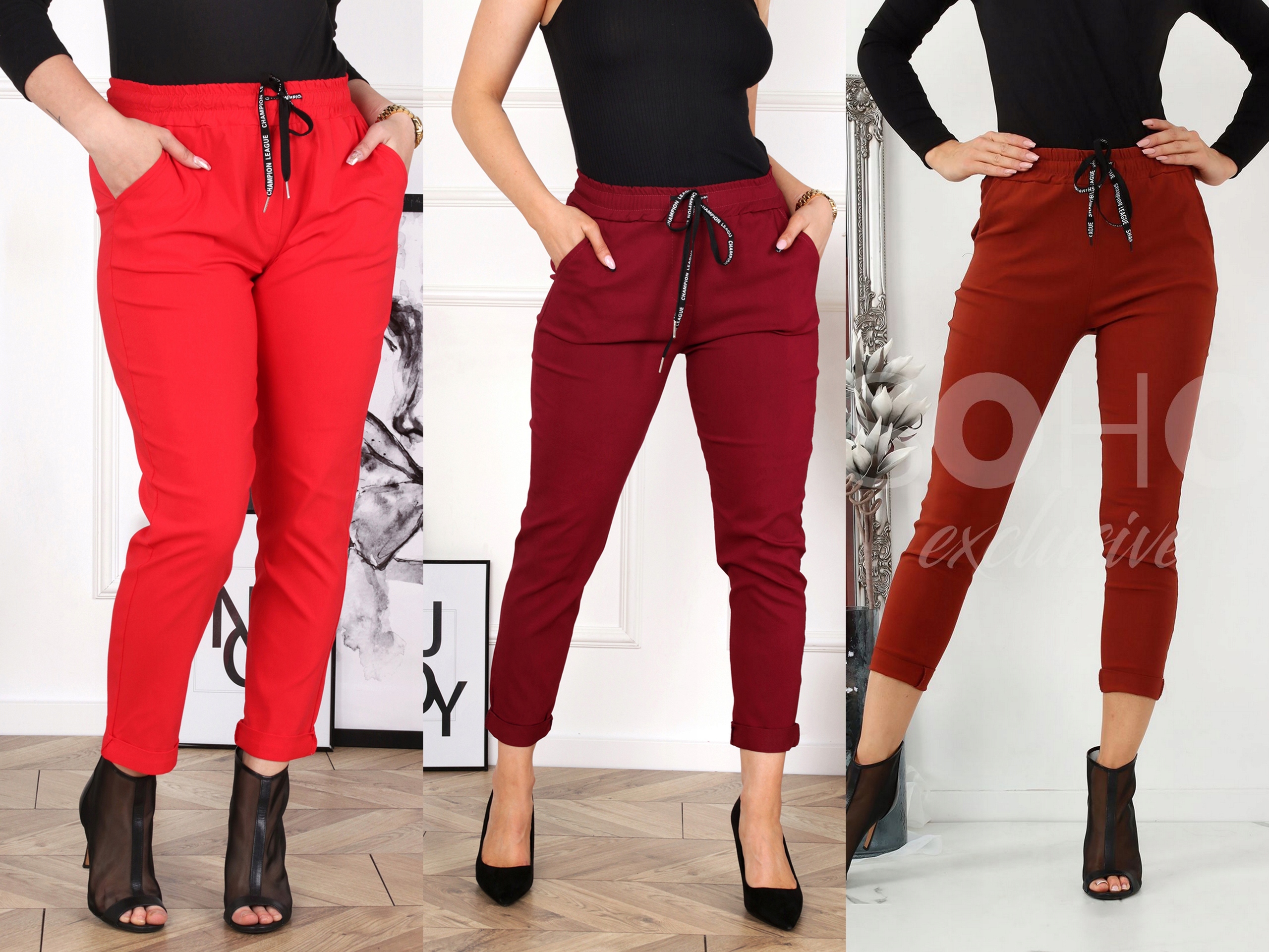 SPODNIE DAMSKIE RURKI CYGARETKI KLASYCZNE MODNE WYGODNE ELASTYCZNE KOL 36 S Kolekcja Cały rok