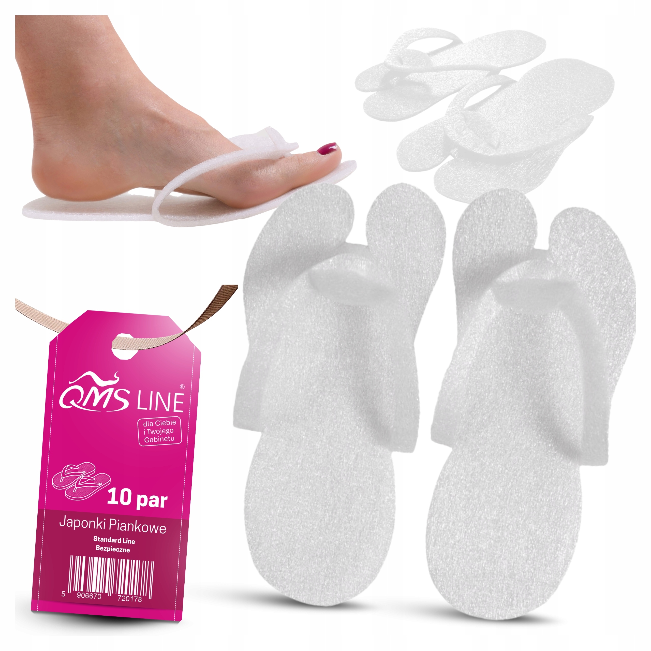 Žabky Pěnové Na Jedno Použití Lehké Bílé 150 Par Qms Line Standard