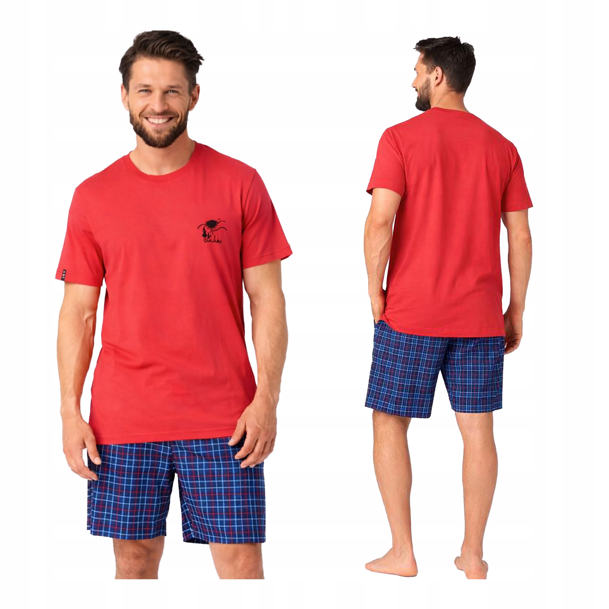 Pánské bavlněné pyžamo M dvoudílné Key pohodlné na léto 100