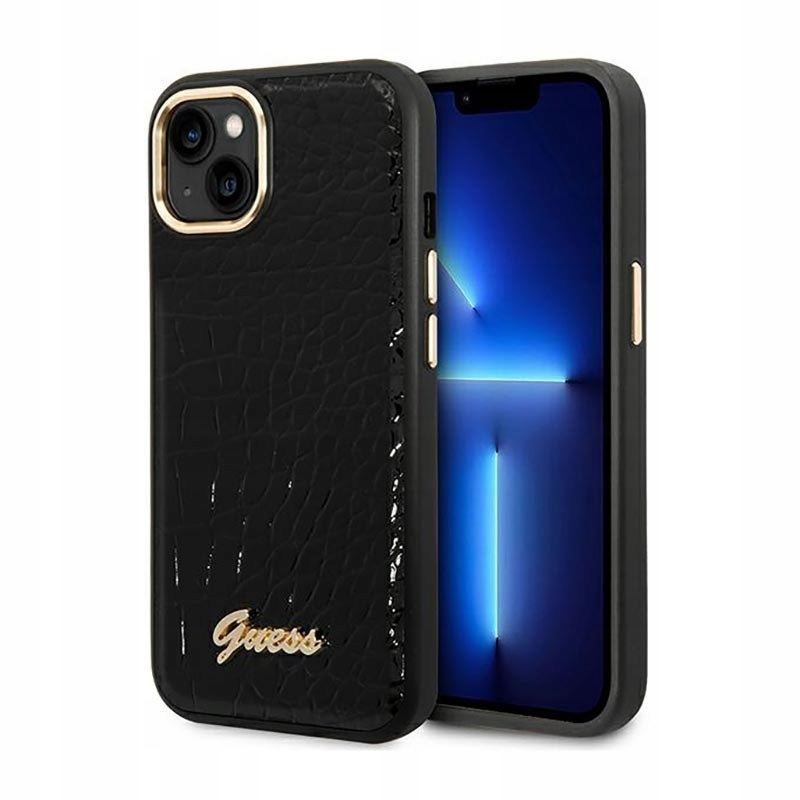 Guess Croco Collection Pouzdro iPhone 14 Plus (černé)