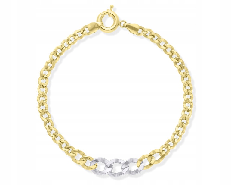 Zlatý náramek 585 dámský široký s bílým zlatem