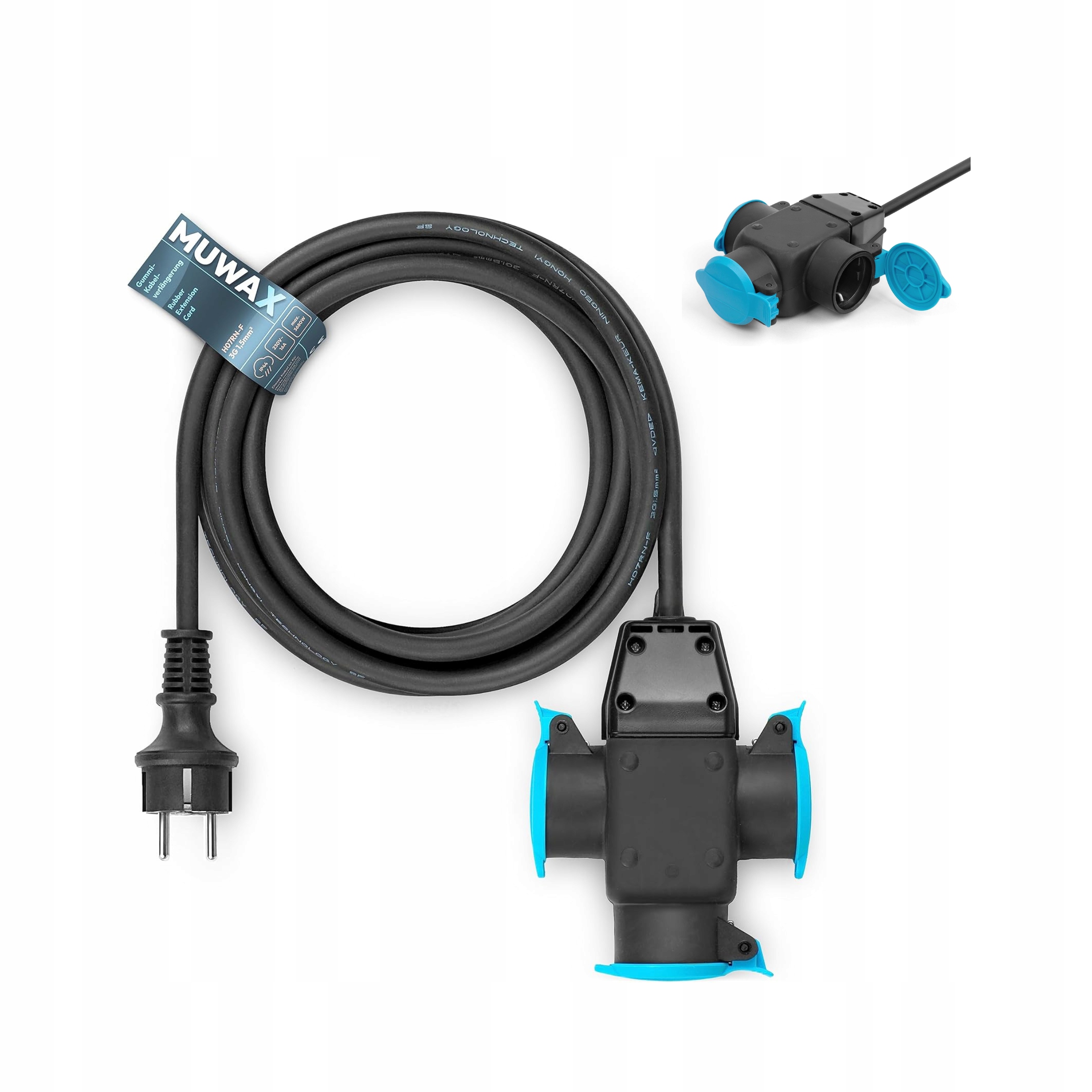 Prodlužovací Kabel Gumový stavební 25 m 3 zásuvky IP44