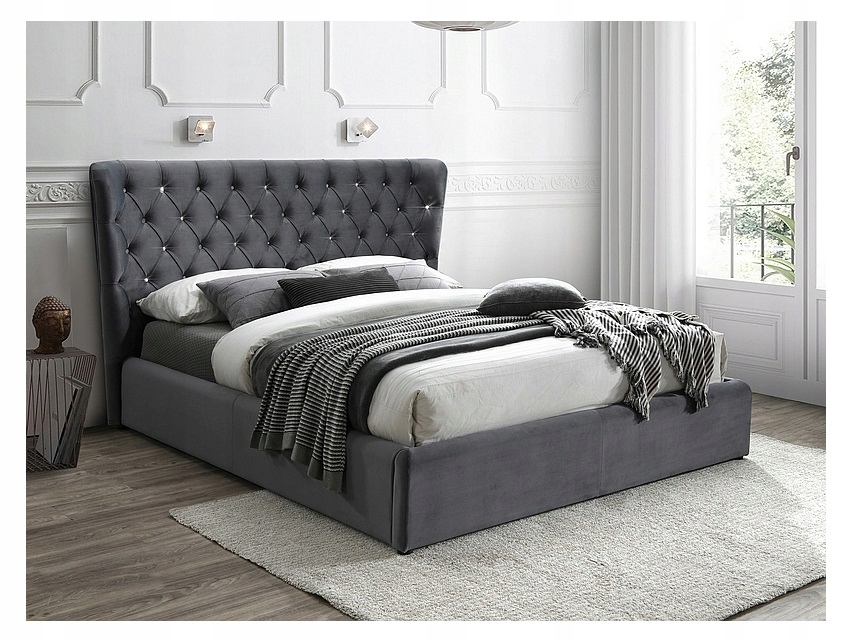Posteľ Carven Velvet 160x200 cm sivá do spálne Sig