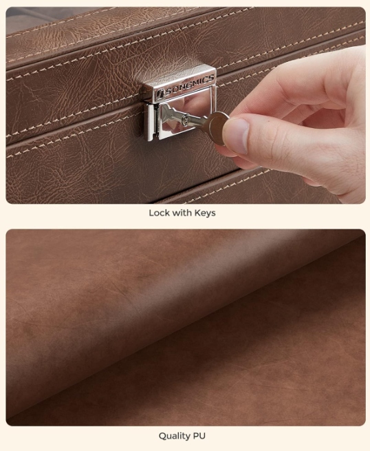 12 slotów Fashion 2-warstwowe etui na zegarki Kolor brązowy