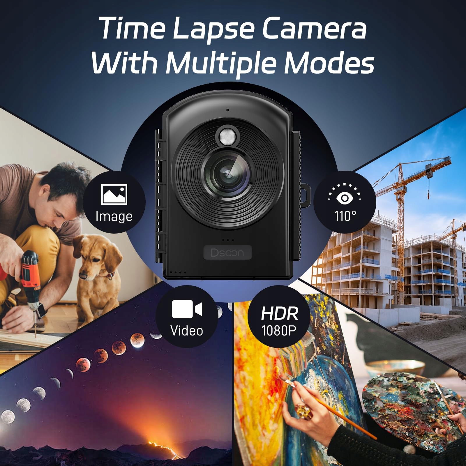 DSOON Kamera Poklatkowa Zewnętrzna 1080P LCD IP66 6 Miesięcy Bateria 32GB — miniatura 3
