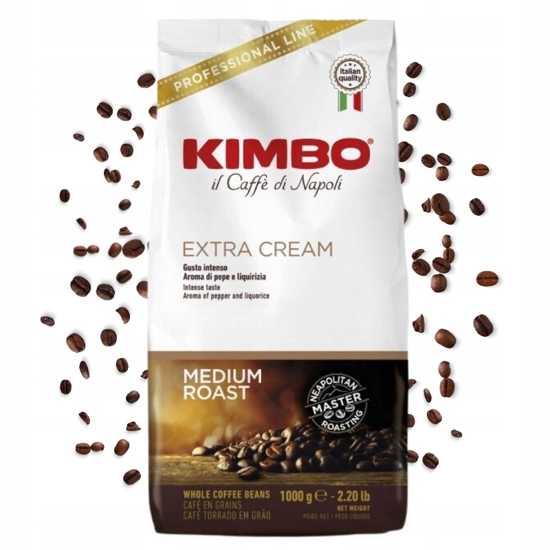 Levně Kimbo Káva zrnková káva Extra Cream arabika a robusta 1 kg