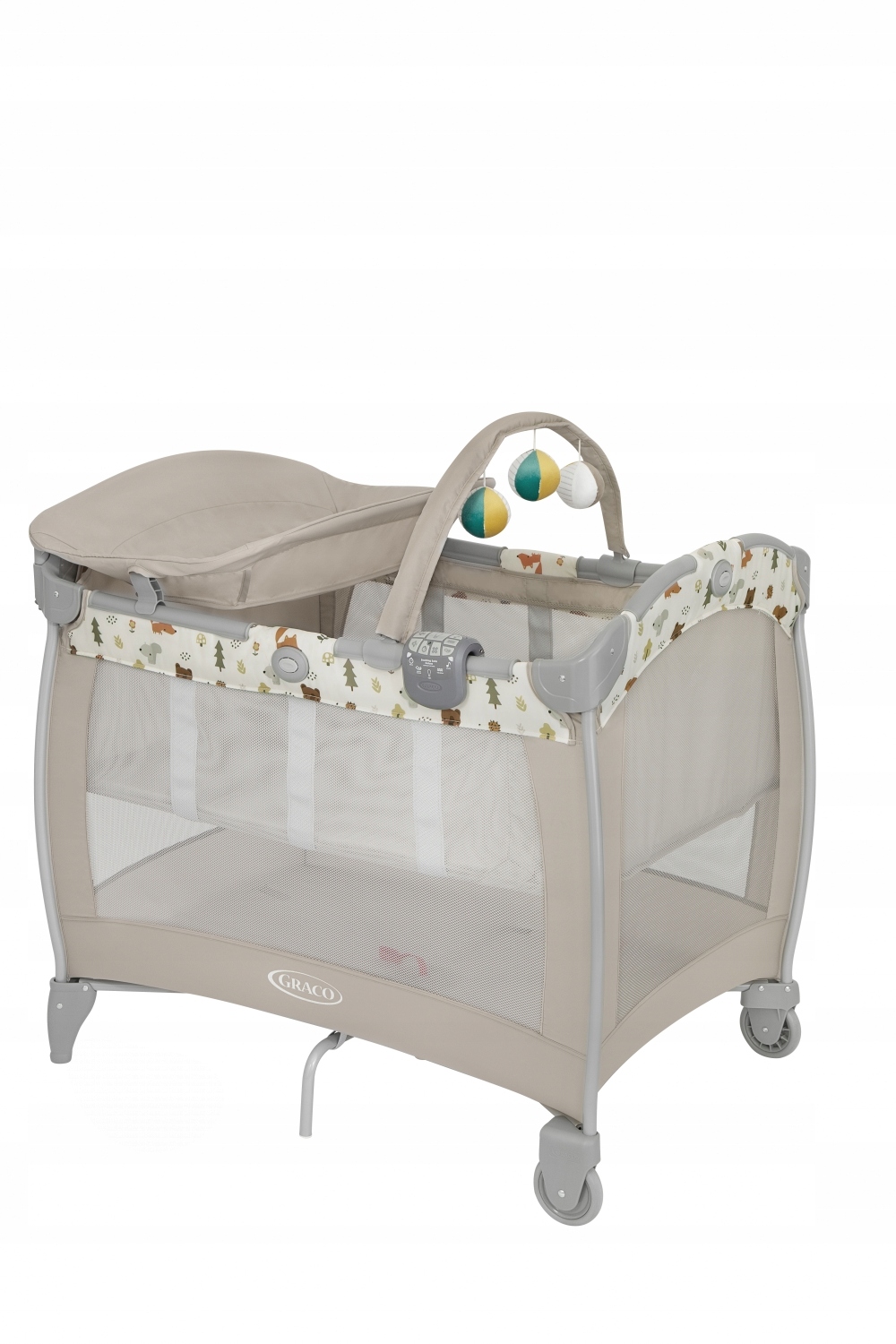 Graco Łóżeczko, kojec Contour Electra, przewijak, materac, torba, panel
