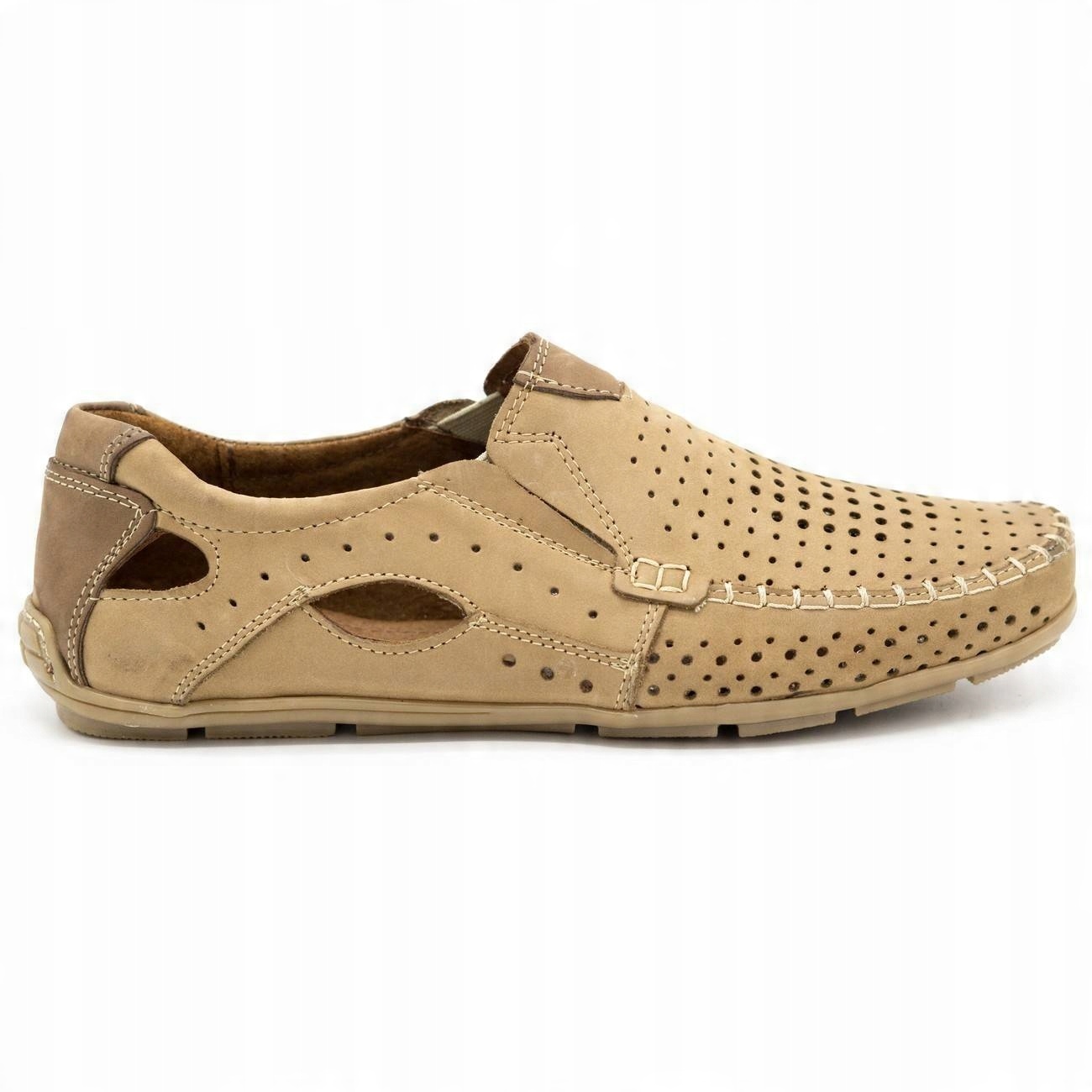 

Buty męskie mokasyny skórzane 901 lato beżowe 42