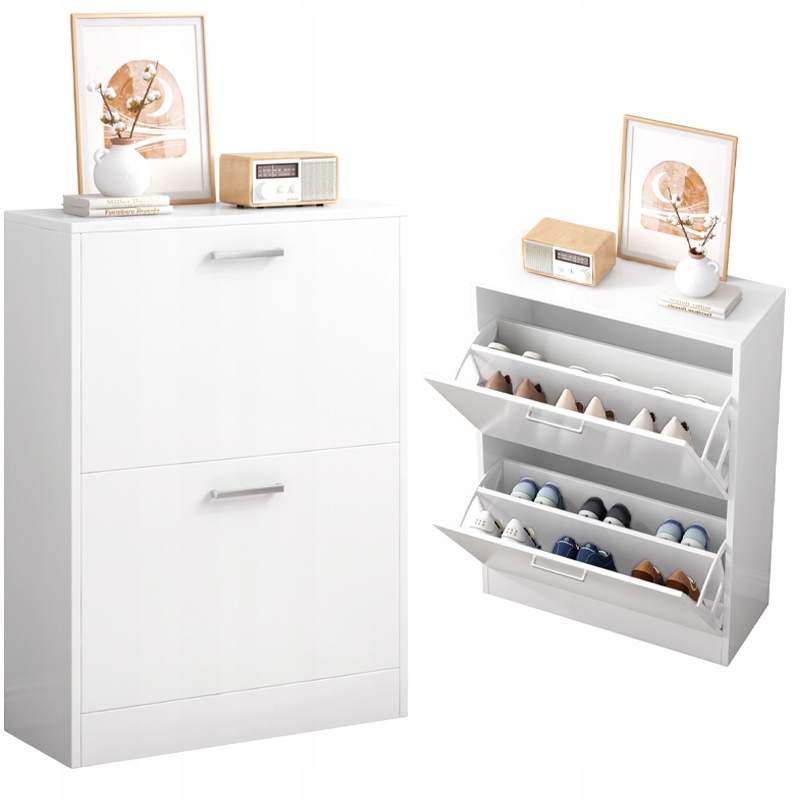 Armadio per scarpe bianco guardaroba scaffale per scarpe cassettiera loft moderna 60 cm