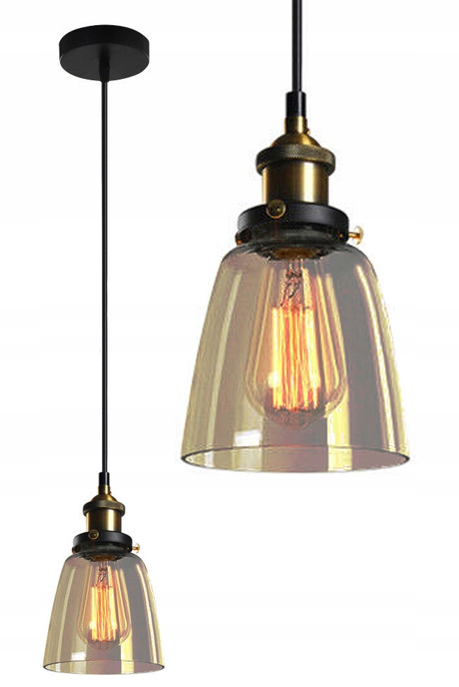 

Lampa Wisząca Szklana Loft Industrial Kolory Verto