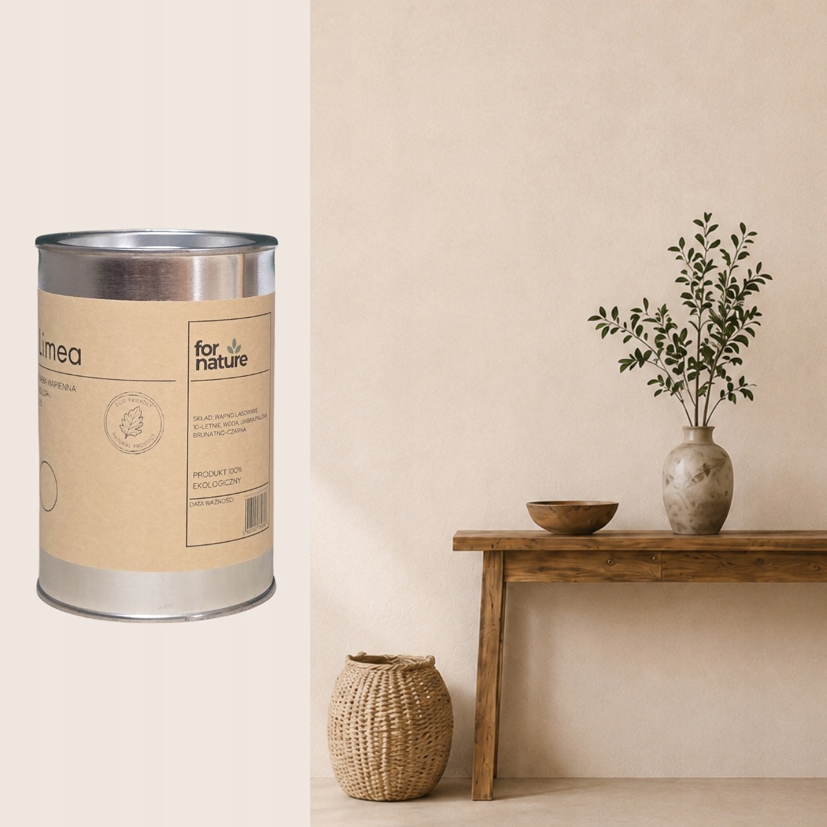 Vápenná Barva Limea Alabaster 5l – přírodní ekologická vápenná barva, prodyšná