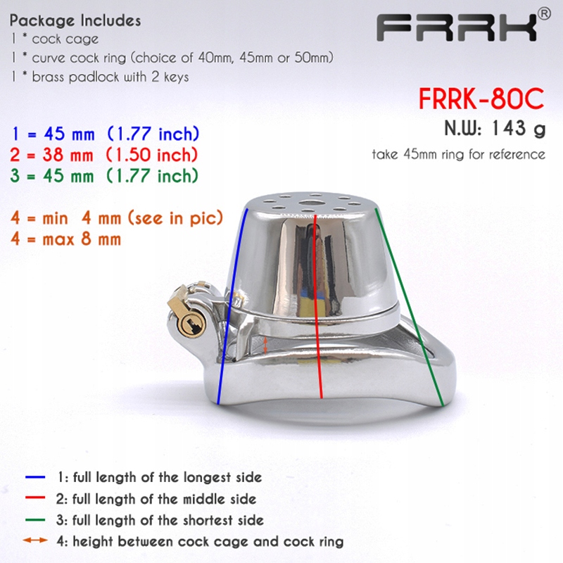 FRRK Small Male Chastity Cock Cage Device wit Kod producenta 204322