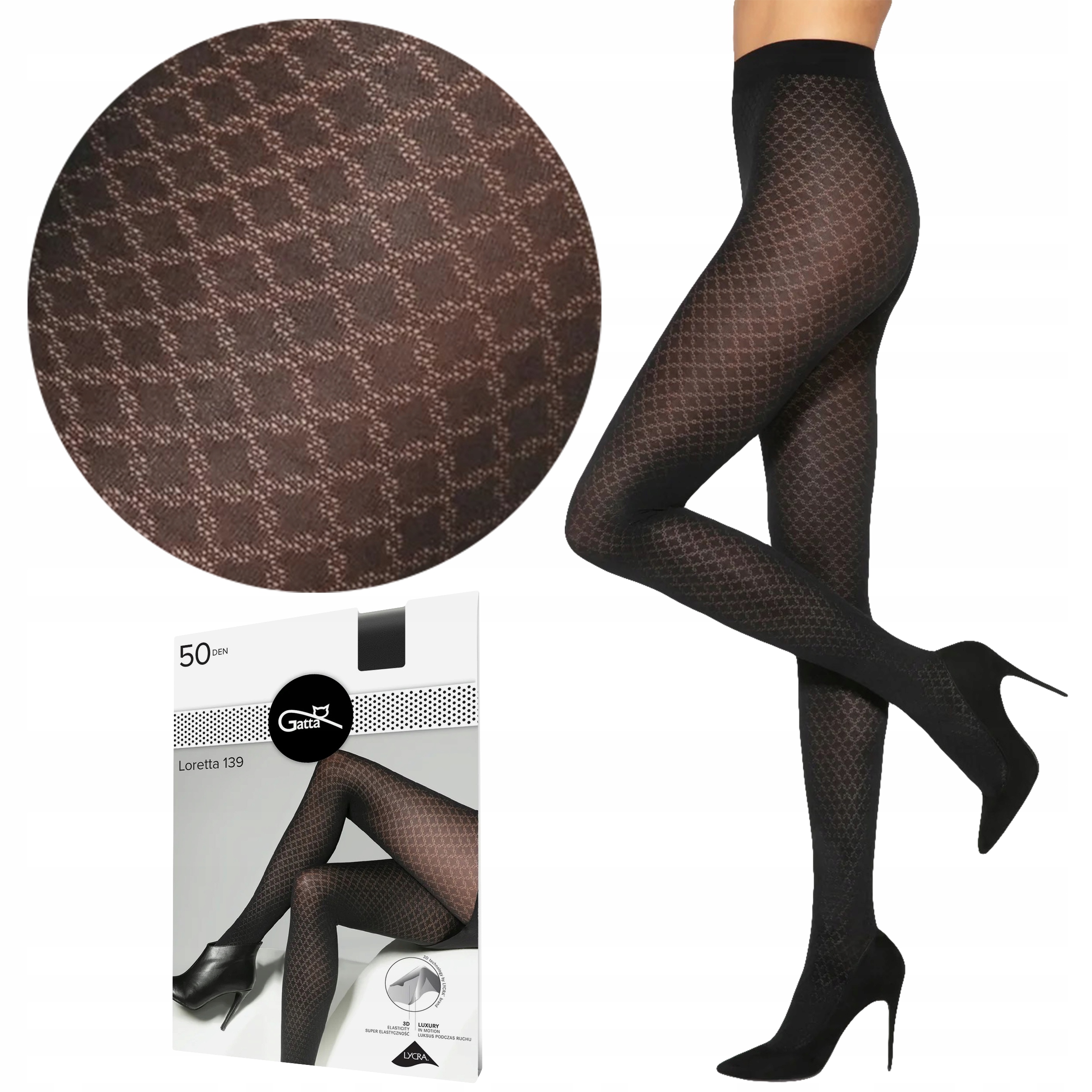

Modne rajstopy Gatta Loretta 139, mikrofibra, 5-XL
