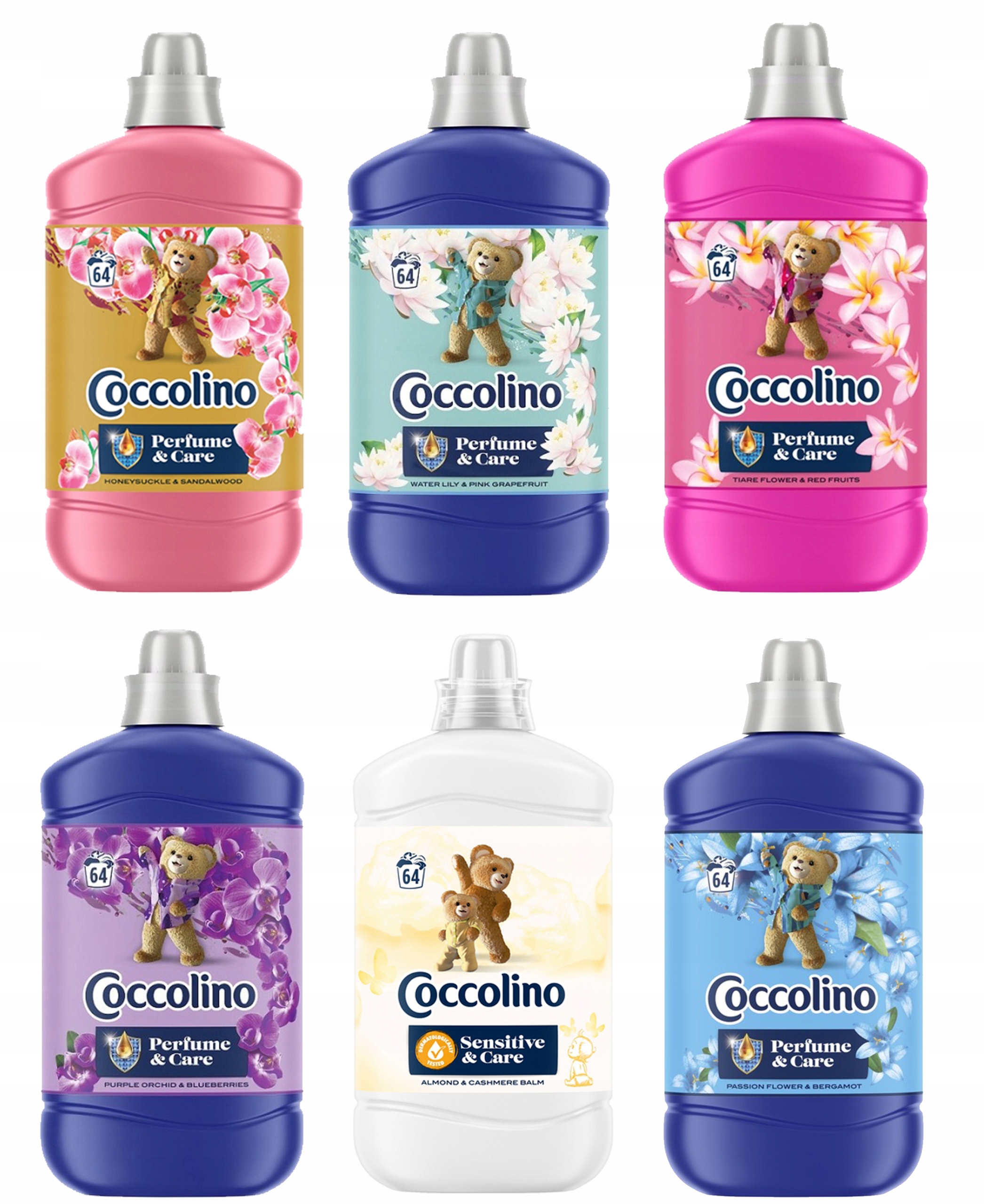 Levně Sada 6 pracích prostředků Coccolino Perfume&Care Mix 6 x 1600 ml