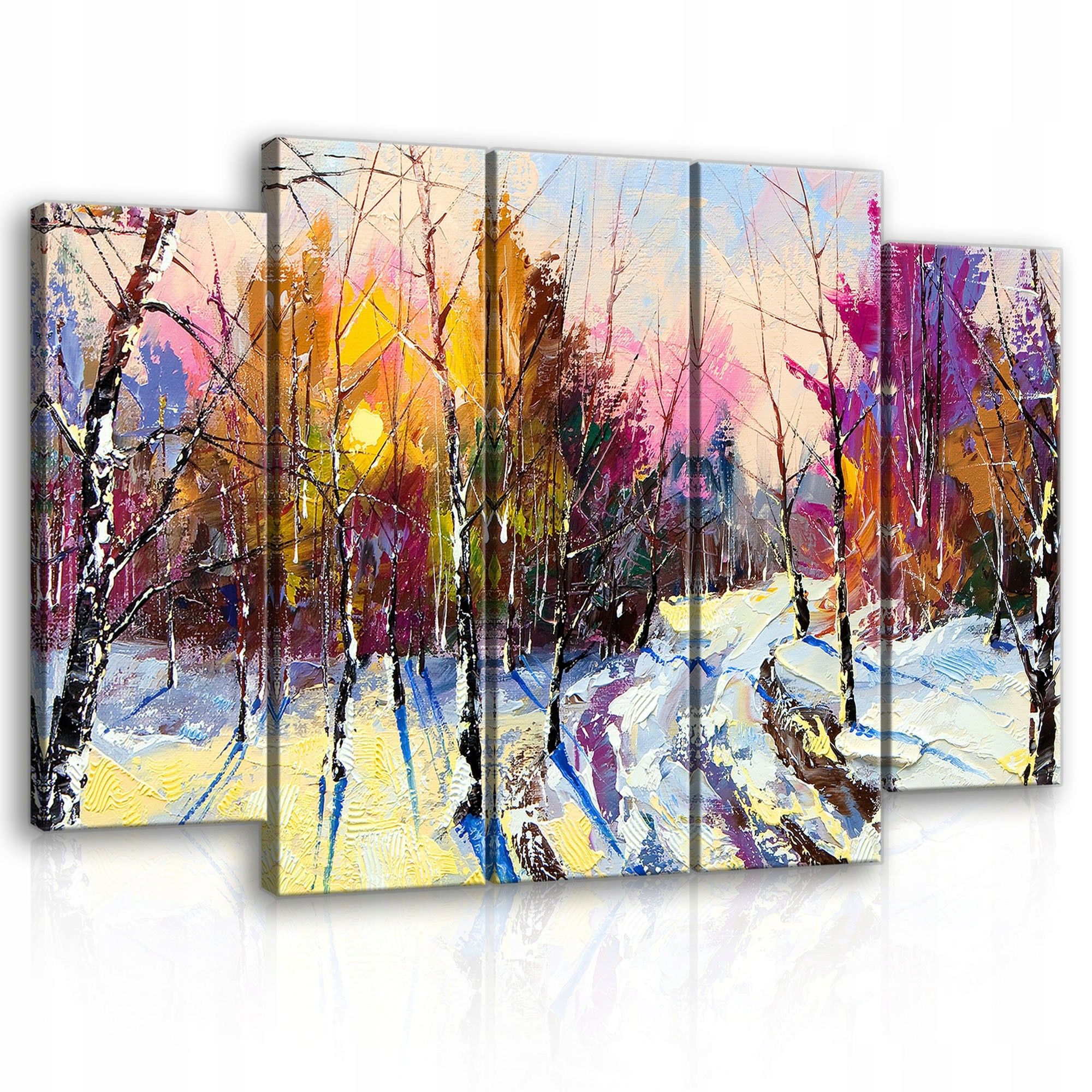 Obraz 150x100 Zimný les sneh stromy slnko príroda krajina zima