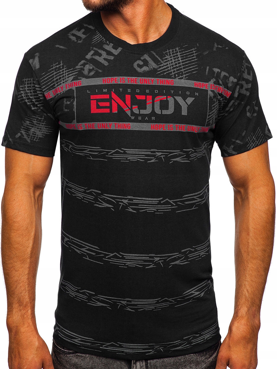 

T-shirt Koszulka Męska Czarna 14471 Denley_xl