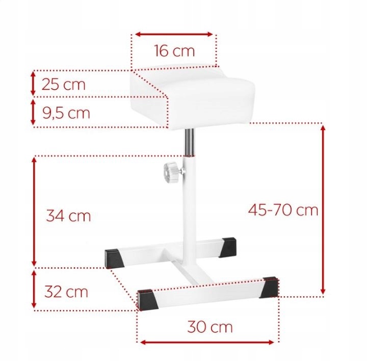 PODNÓŻEK TABORET PEDICURE EKOSKÓRA REGULACJA WYSOKOŚCI PODPÓRKA POD STOPĘ Marka Activeshop