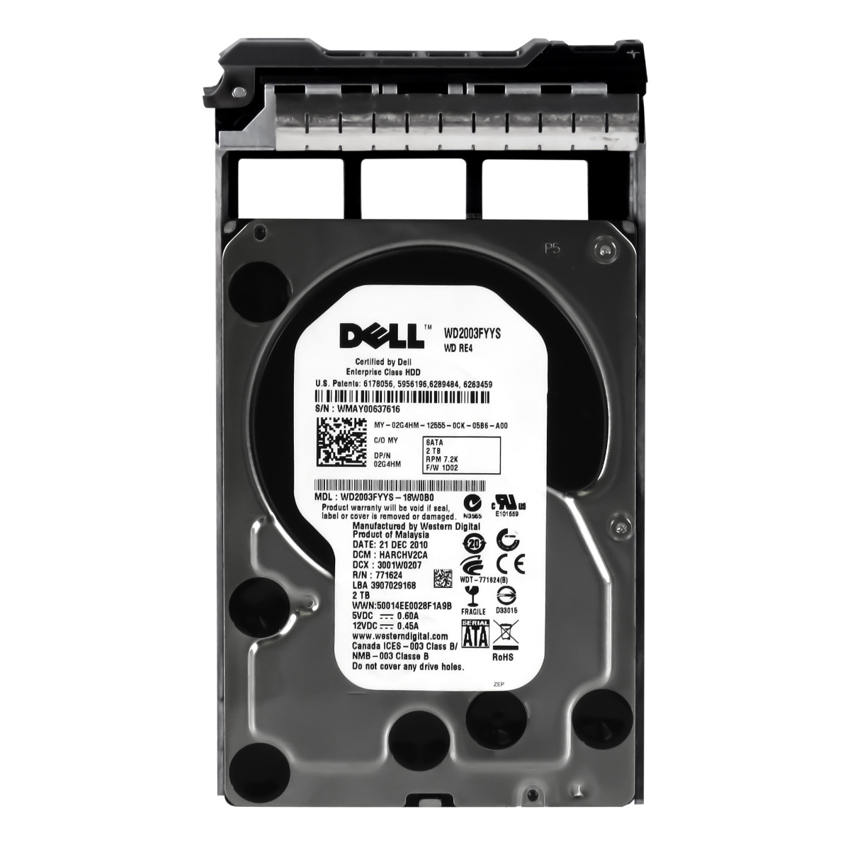 Dell 02G4HM 2TB Sata II 7.2K 64MB 3.5'' WD2003FYS
