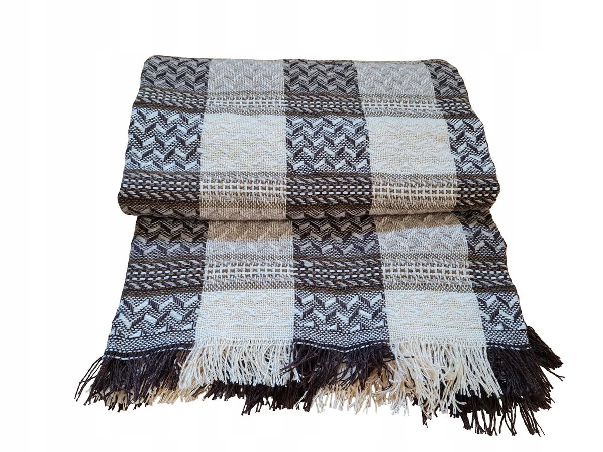 Dekorativní tkaný přehoz 170x205 hnědý taupe ekri krata