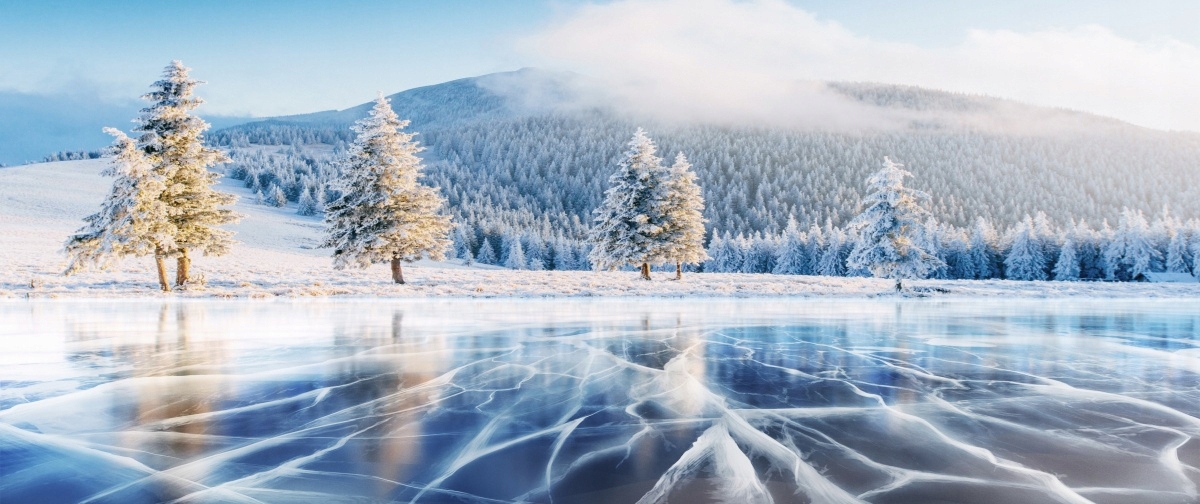 

Tapeta Flizelinowa Zamarznięte jezioro 250x104