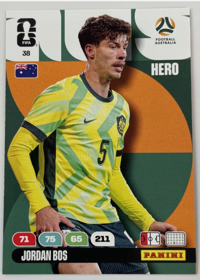 2026 Panini World Cup Jordan Bos Australia Nr 38 Hero /ec