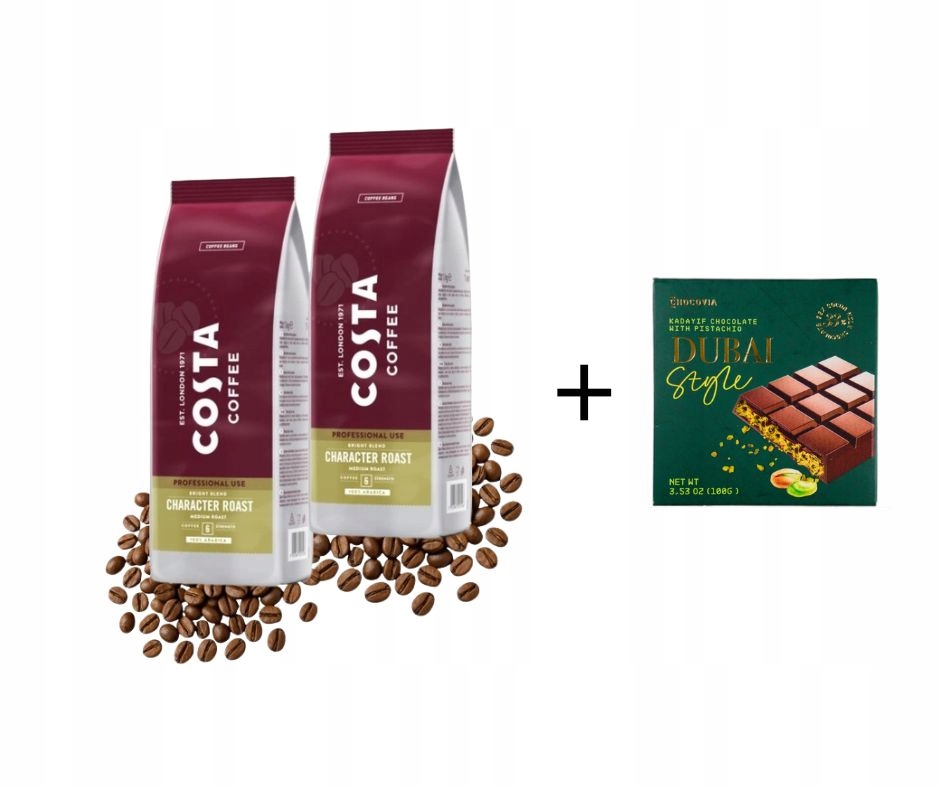 Levně Káva Costa Pro Bright Blend 2x1 kg Čokoláda s pistáciemi 100 g