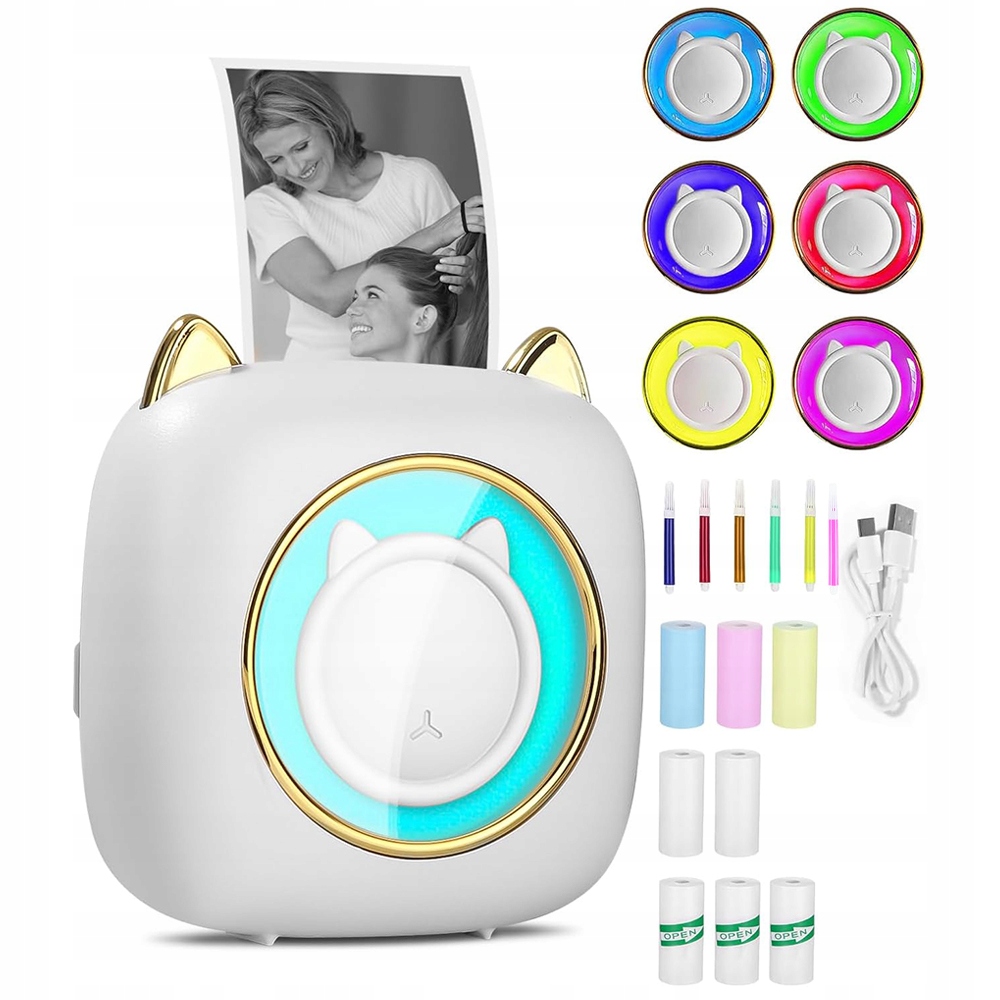 DRUKARKA DO TELEFONU TERMICZNA BLUETOOTH 7 col + WKŁADY