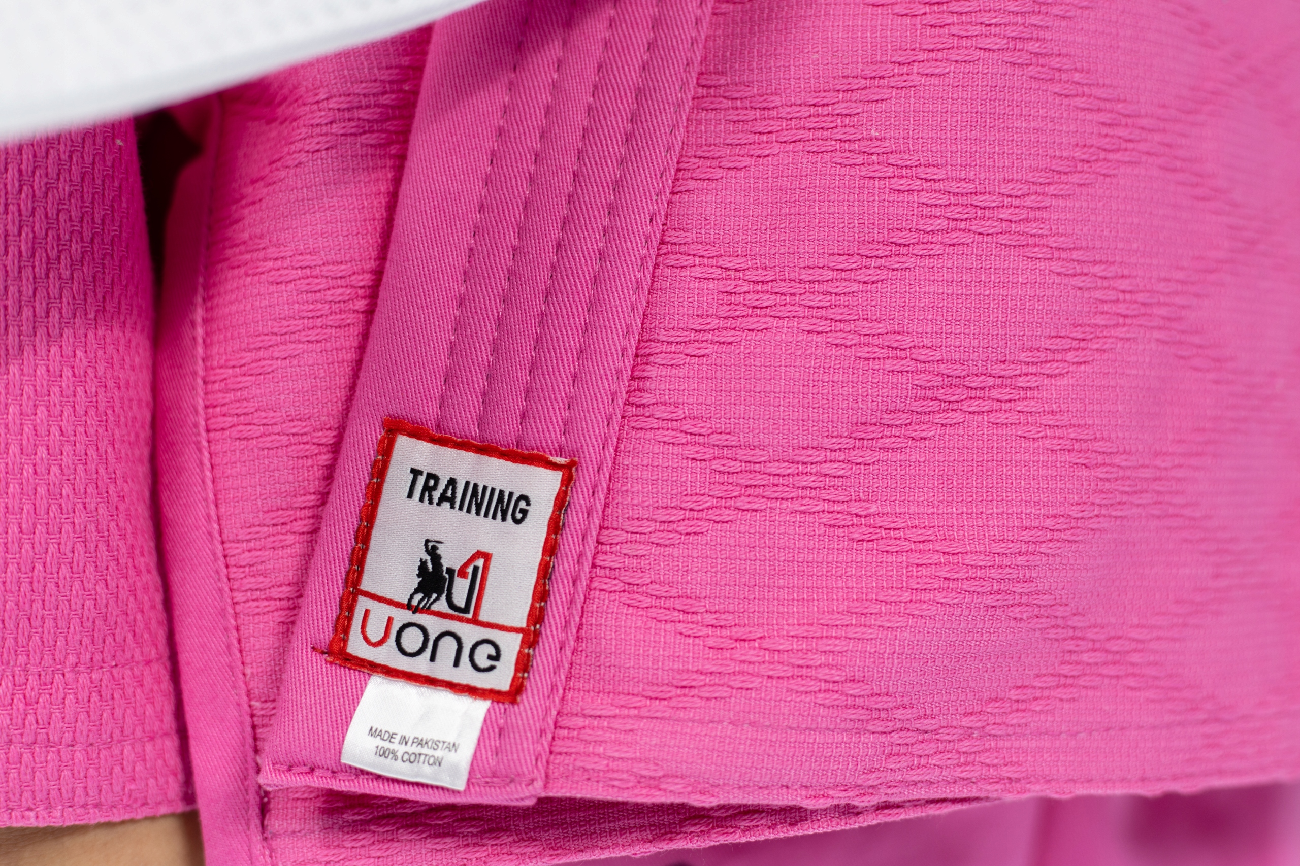 Strój sportowy judo dla dziewczynki | Judoga 140cm/350GSM różowa Linia tall (dla wysokich)