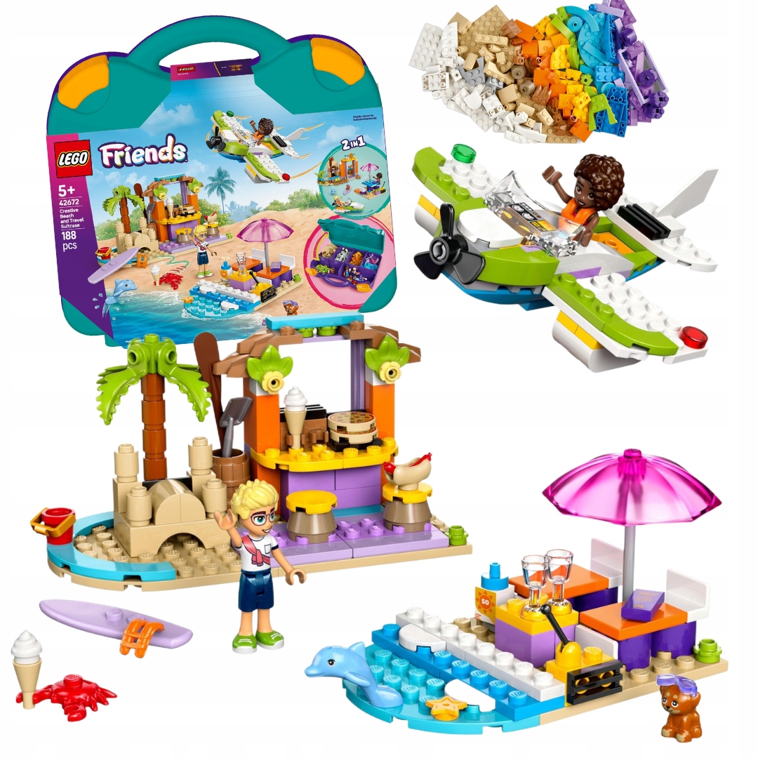 Lego Friends 42672 Kreativní plážová a cestovní taška Sada 2 v 1